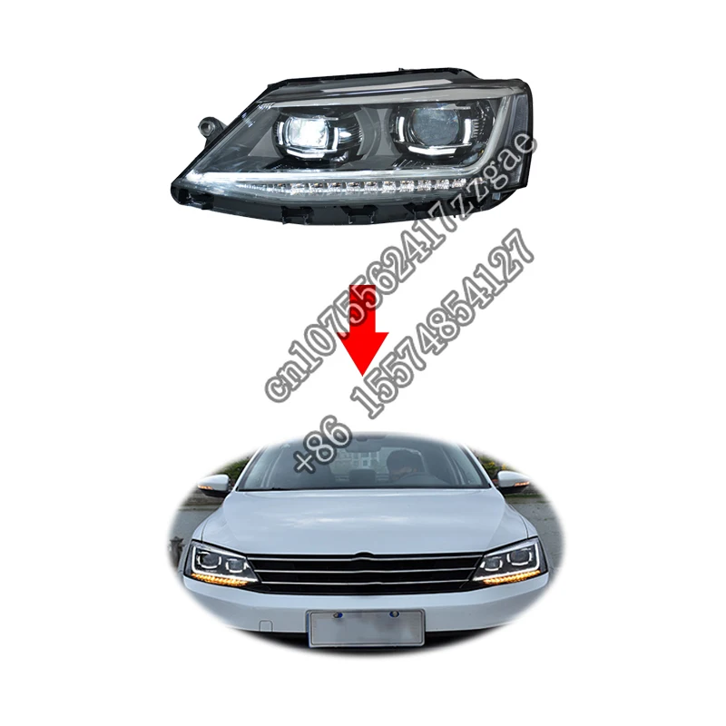 Upgrade LED headlamp headlight for VW  Jetta Projector Lens 2011-2019 MK6 head light head lamp plug and play assembly