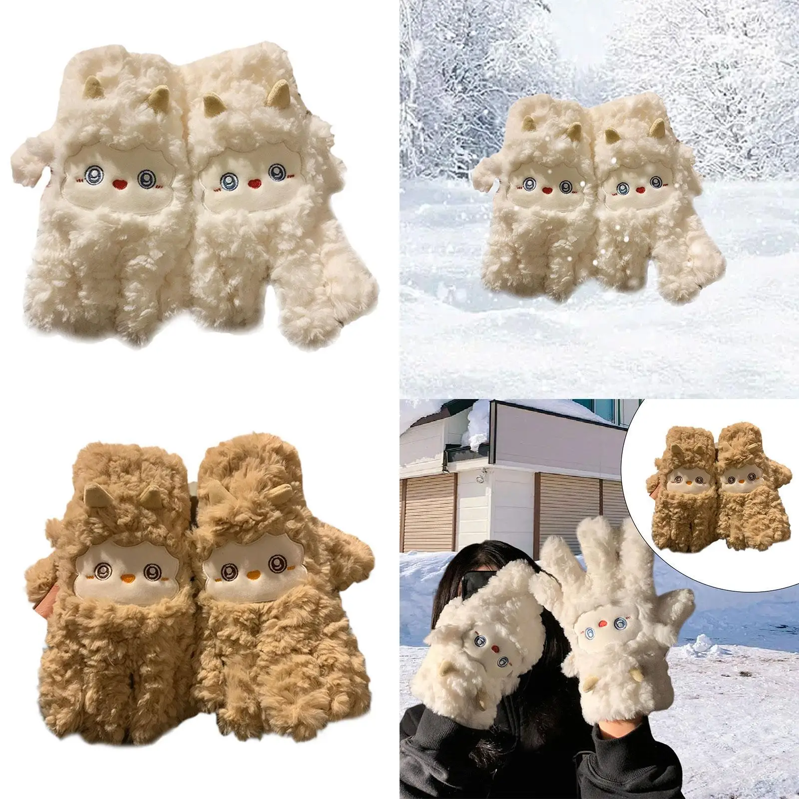 Guanti invernali da donna per ragazze Guanti morbidi e spessi Guanti da bicicletta comodi per lo sci all'aperto Viaggiare Camminare Festa a tema