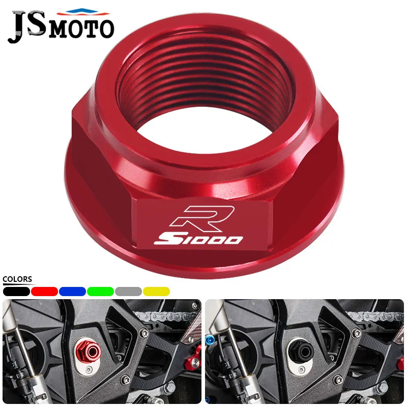 For BMW S1000R S1000RR CNC Swing Arm Pivot Shaft Nut Screw Bolt Protection Cover Motorcycle Accessories S1000 R S1000 RR