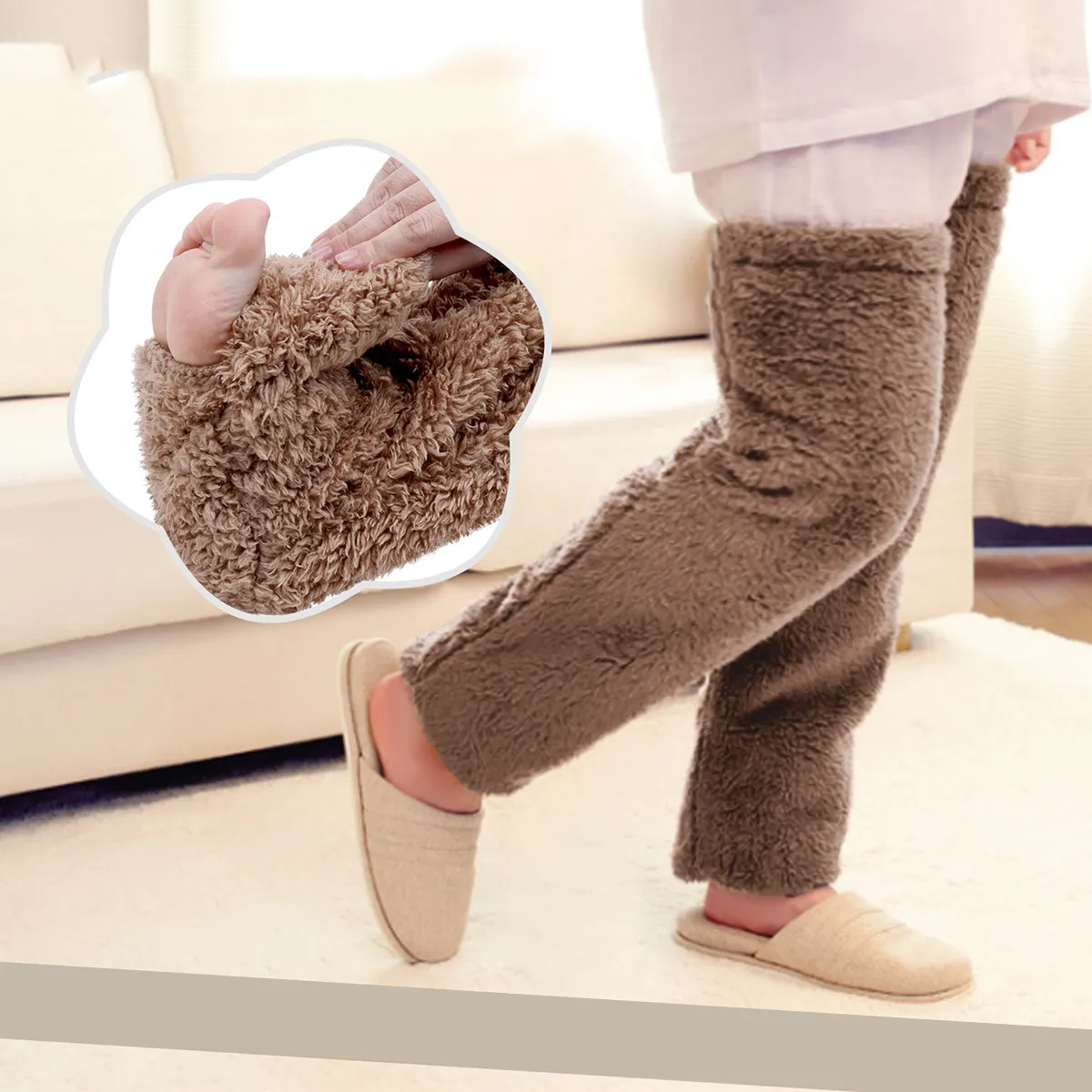 1Pair Warm Leg Sleeves Soft Warmer Socks Knee High Boot Cuffs Cover for Winter Fall Women Girls Boot Cuffs Cover view 5