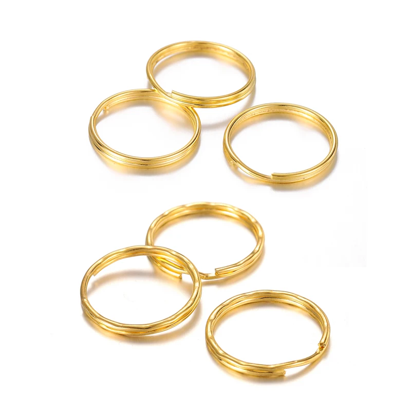 Porte-clés rond en métal, motif ondulé, connecteur ster corrigé pour sac pendentif, bijoux de bricolage, artisanat exécutif, 20 pièces, lot de 50 pièces