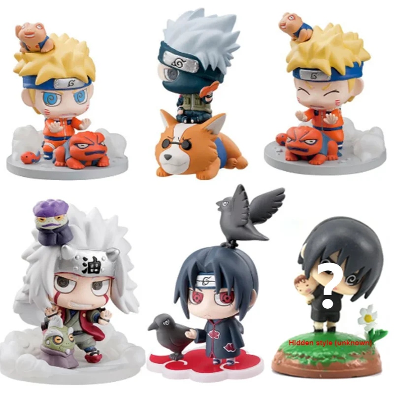 6 Stuks Kawaii Pop Muggenspray Oog | Xiao Artikel Q Versie Naruto Pop Display Cartoon Speelgoed Verjaardagscadeau