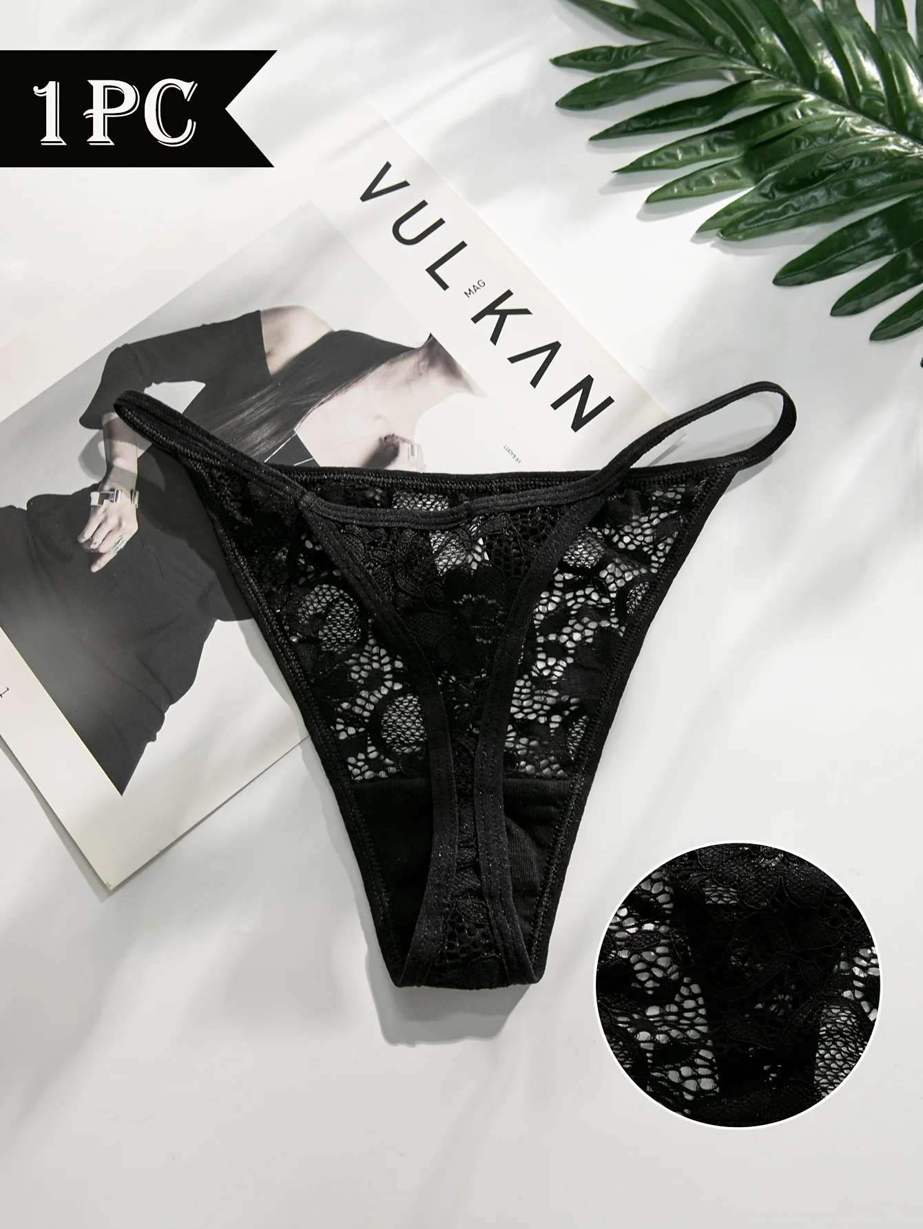 1‑piece women's low‑rise thong with anti‑slip design. The lace lingerie is suitable for daily wear and special occasions,