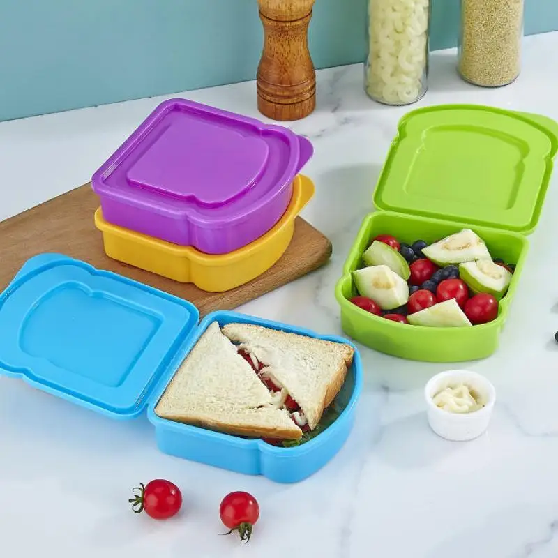 Toast Sandwich Lunch Box Reusable Snack Food Storage Container for Kids School Office Travel Picnic