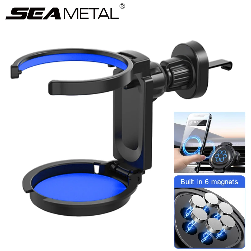 SEAMETAL Auto Air Outlet Tasse Halter Magnet Auto Telefon Unterstützung Multi-funktionale Handy Halterung Auto Air Vent Getränke Halter