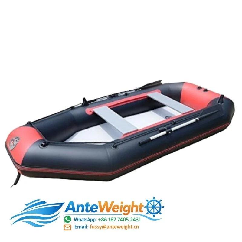 8.5ft PVC Inflatable Fishing Boat Foldable Slatted Floor Surfing Racing Kayak for 3 Persons Sea Outdoor Watersport