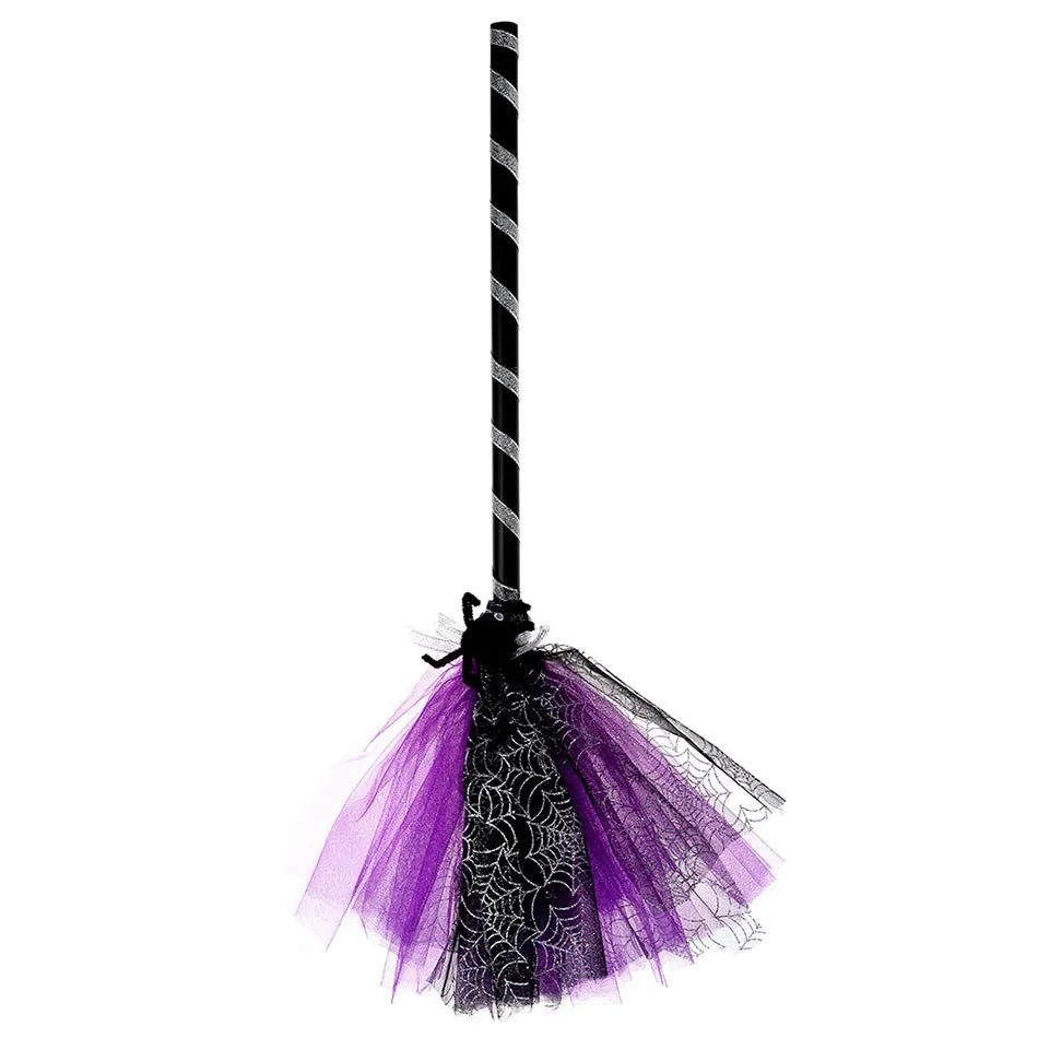 Children Halloween Party Props Kids Cosplay Witch Broom Plastic Flying Broomstick Props Decoration Masquerade Fancy Accessories