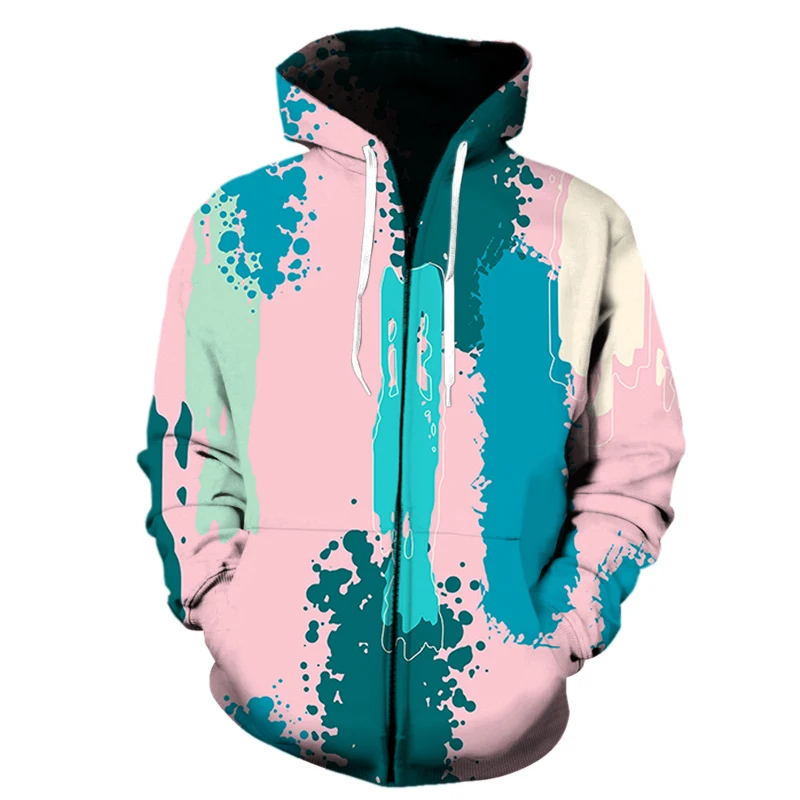 graffiti art 3D Print Zipper Hoodie Men Women Winter Fashion Casual Pullover Harajuku Streetwear Sweatshirts Men clothing Tops