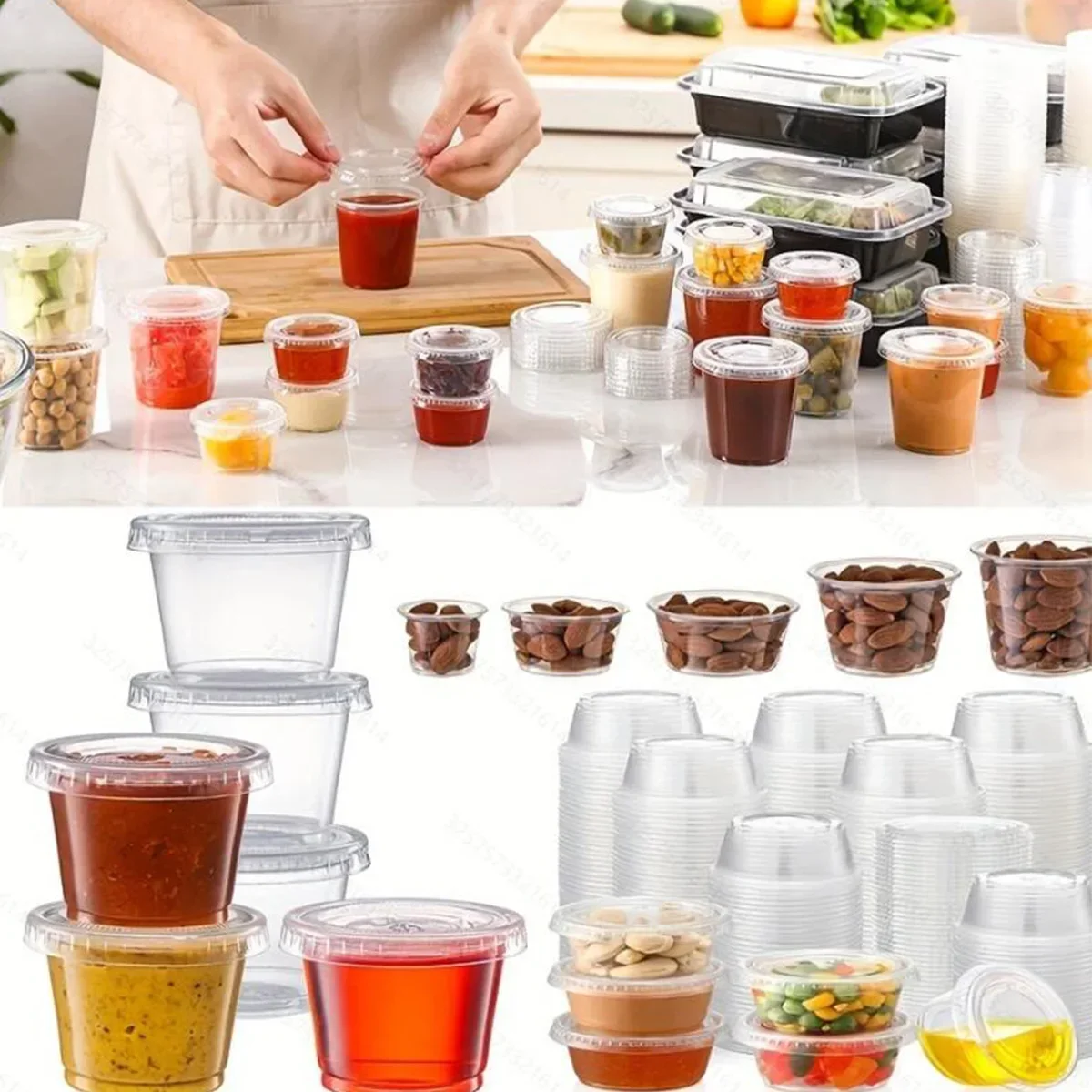 New 300ml Disposable Bowl Thickened Contents Lunch Box Round Shape Plastic Suitable for Home Kitchen Use Soup Bowl with Lid