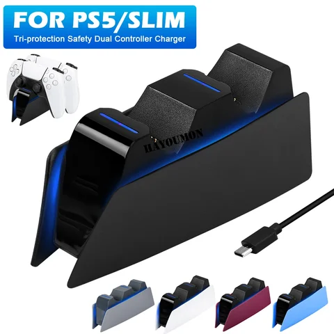 5 COLORS For PS5 Controller Charging Dock Dual Fast Charger Station for…