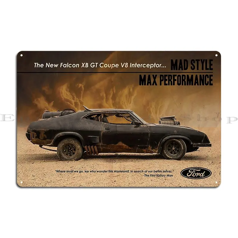 Mad Max Interceptor Metal Plaque Bar Wall Decor Club Printed Customize Tin Sign Poster