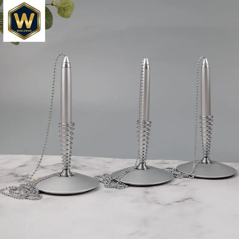 For Spring Desk Pen, Full Metal Front Desk Pen, Counter Pen, Table Pen for Bank, Hotel & Restaurant
