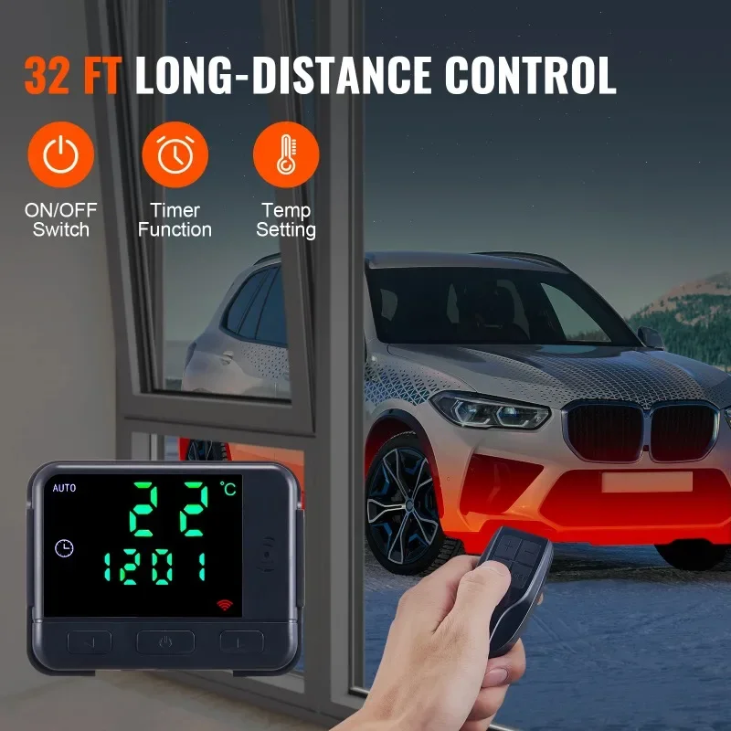 

VEVOR 2/5/8KW Car Heater Air Heater 12V With Silencer Remote Control Truck Boat Bus RV Trailer Air Parking Heater