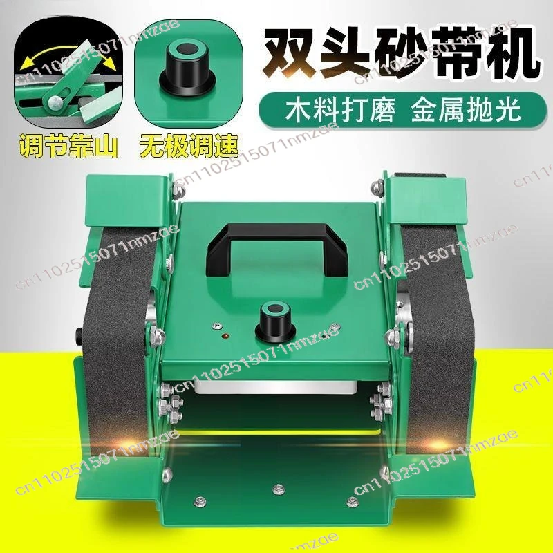 Dual-Head Mini Desktop Belt Sander - Home Use for Flat Sanding, Polishing & Knife Sharpening