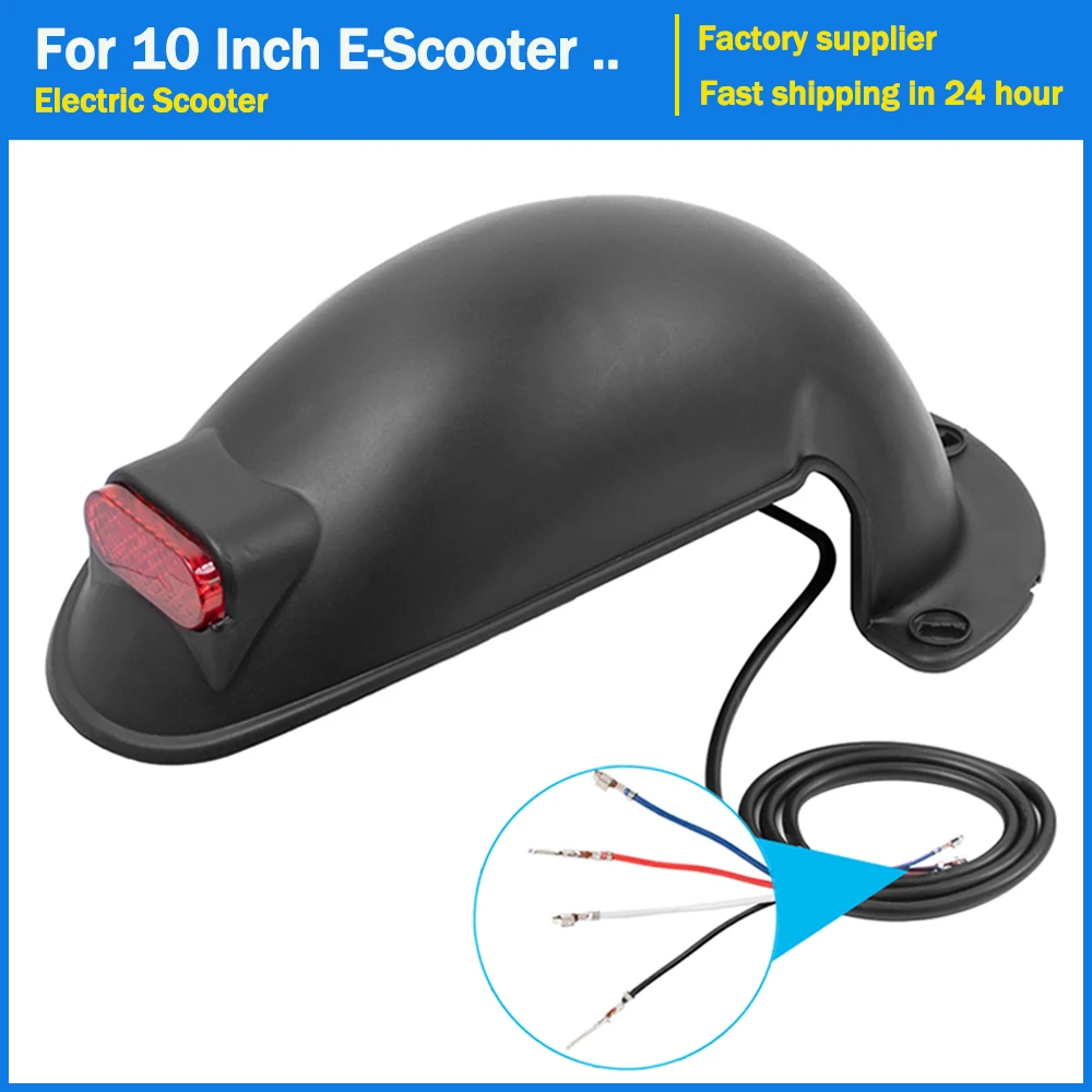 Universal Rear Fender With Taillight For 10inch Electric Scooter fenders Wings Rear Mud Guard Splash Proof Support MudguardParts