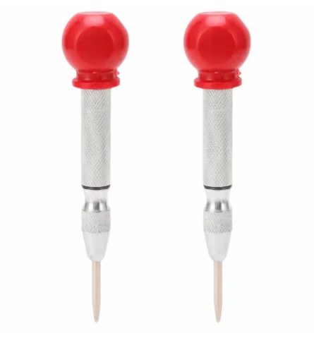 Silver Automatic Spring Loaded Center Punch Drill Bit Window Breaker Glass Eyelet Tool for Emergency Escape