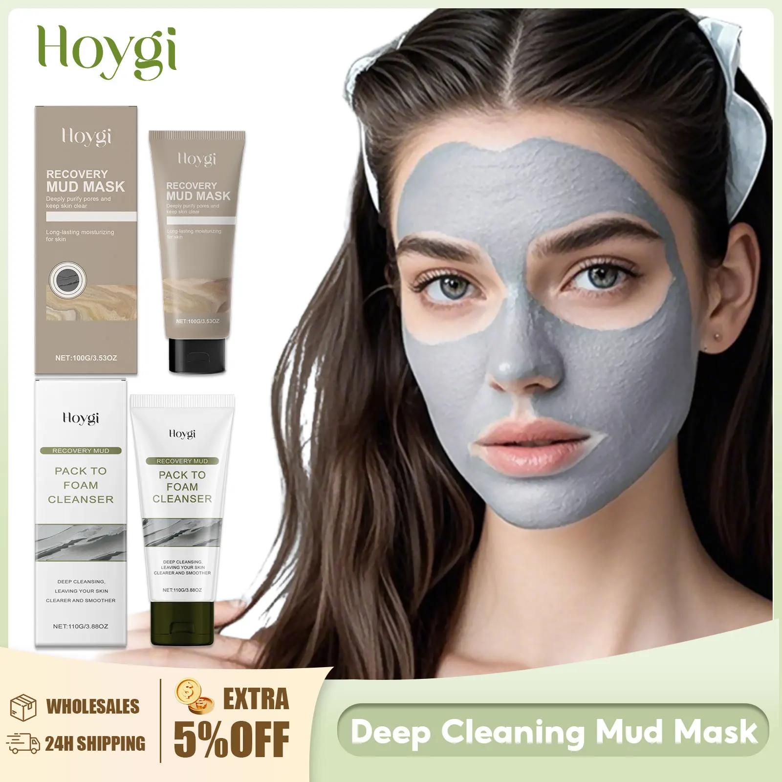 Deep Cleansing Mud Mask Anti Acne Blackheads Remover Shrink Pores Exfoliating Clay Mud Mask Moisturizing Face Mask Mud Skin Care
