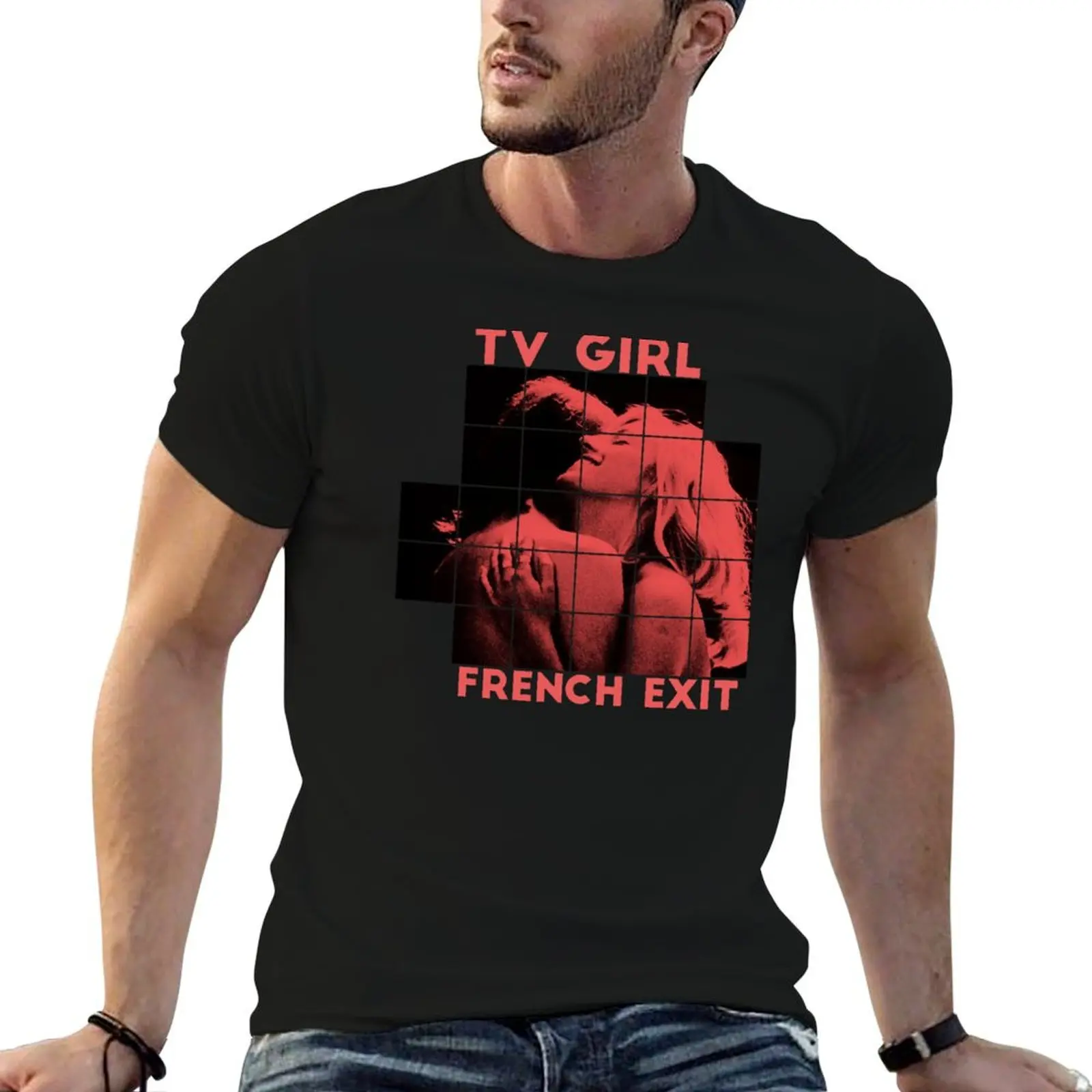 TV Girl - French Exit Album Squares T-Shirt Work Daily Short Sleeve Top