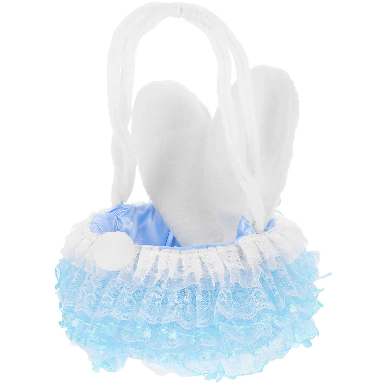 

Bunny Ear Flower Basket Kids H held Tote Blue 5856 Portable Wedding Easter Party Storage Baskets for Girls