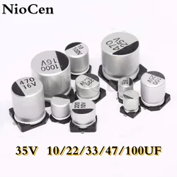 (10pcs) 35V10UF 35V22UF 35V33UF 35V47UF 35V100UF Aluminum Electrolytic Capacitor SMD High-quality Good Quality Patch