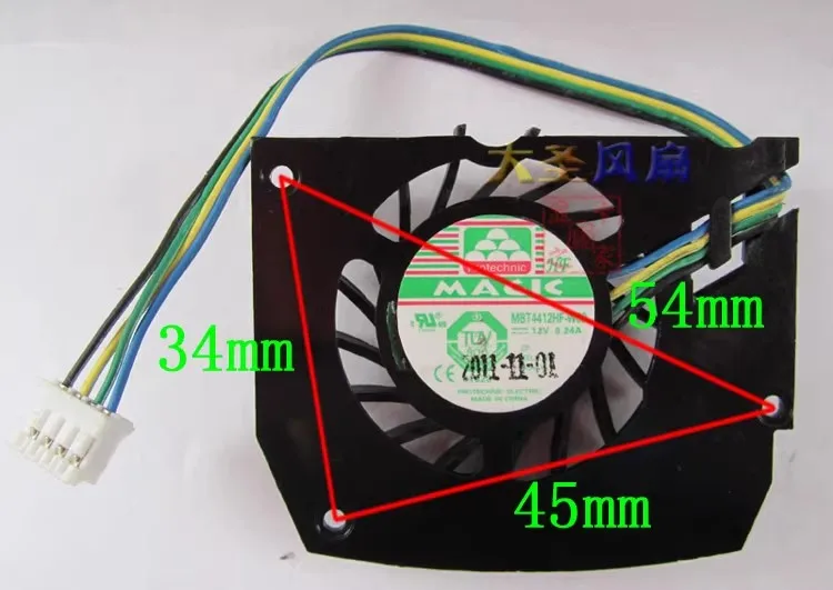 Free shipping original NV MBT4412HF-W09 graphics card fan 12V 0.24A cooling fan 4-wire temperature control plug
