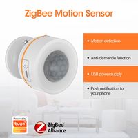 2025 Tuya ZigBee Intelligent Human Infrared PIR Sensor Motion Detection Anti-dismantle USB Power Remote Control Wireless Alarm