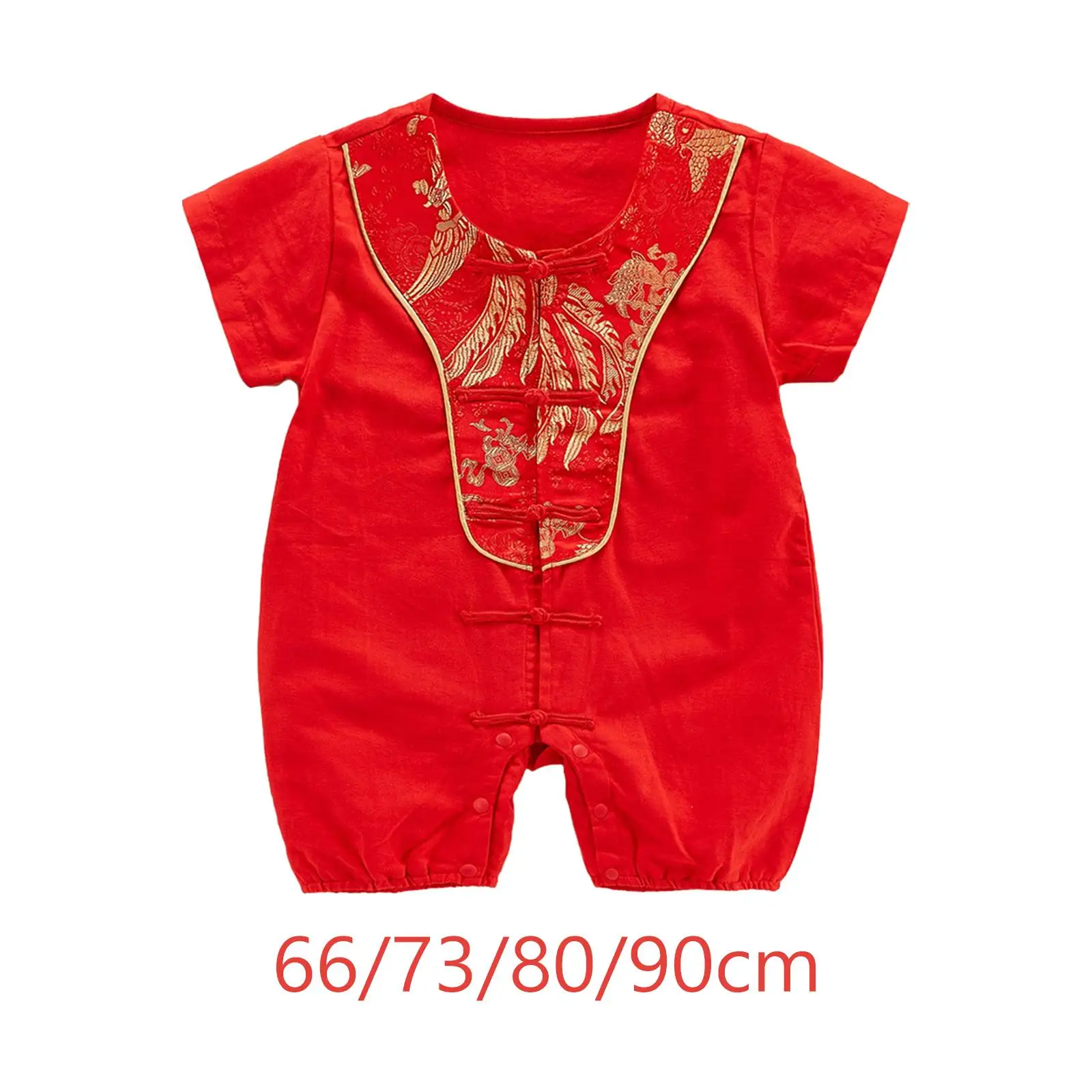 

Chinese Newborn Infant Boy Bodysuit Chinese Traditional Suit for Summer Photography Props Costume New Year Holiday Gifts