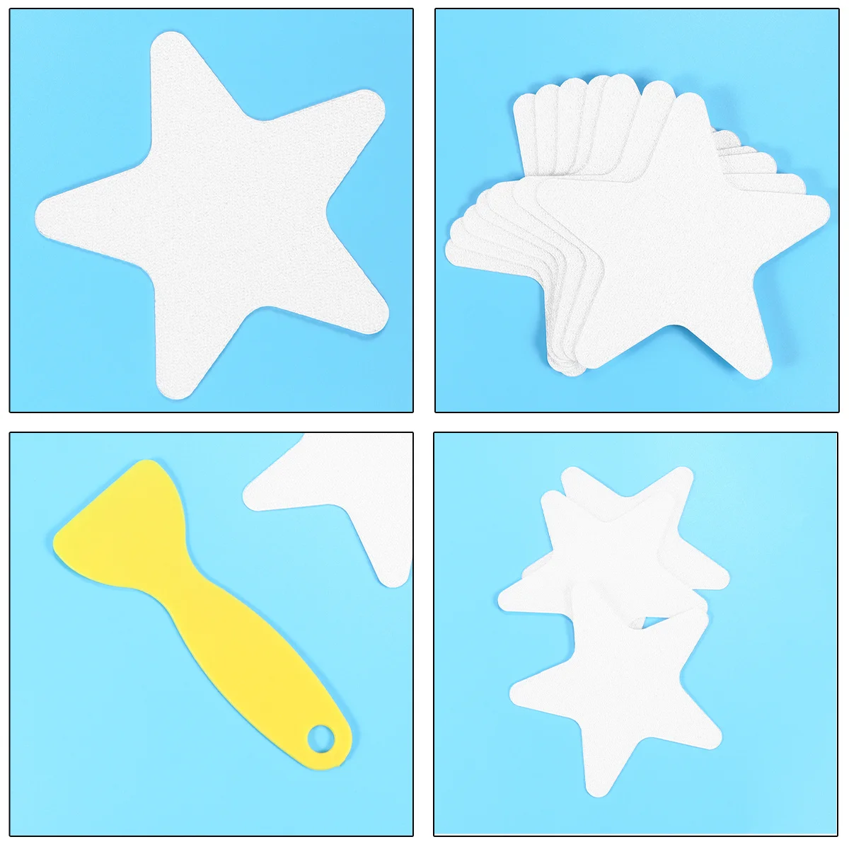 

24Pcs Non-Slip Stickers Five-Pointed Star Adhesive Treads for Stairs Transparent Waterproof Bathroom Household Supplies