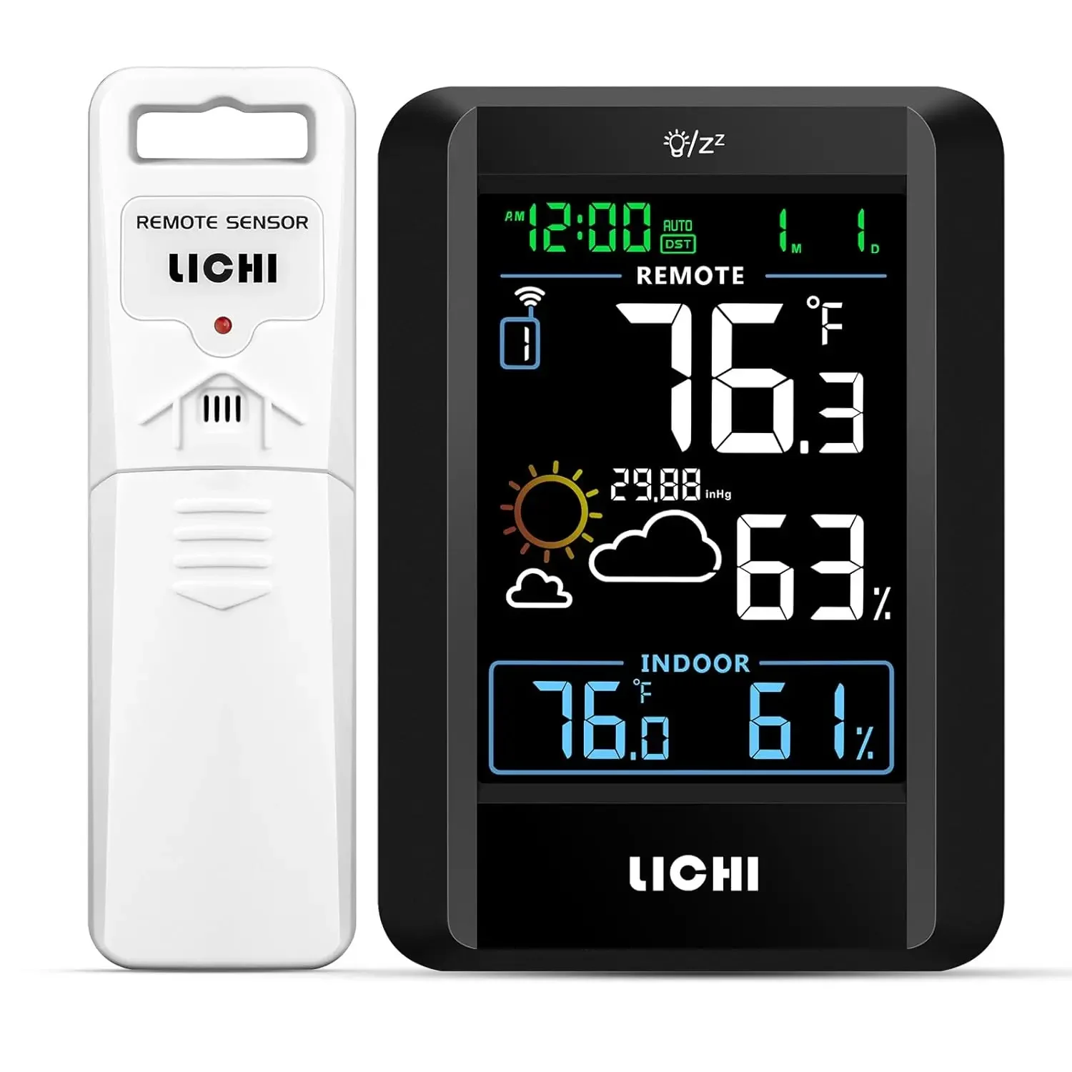 

Wireless Weather Station Thermometer Hygrometer With 330Ft Range, Backlit Display, Indoor Outdoor