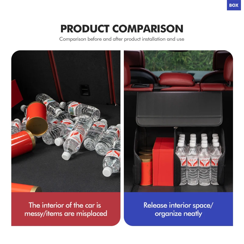 For Toyota Car Logo Trunk Storage Box Auto Organizer Foldable Stowing Container Bag GR Sport Gazoo Racing Yaris 86 Corolla Hilux view 2