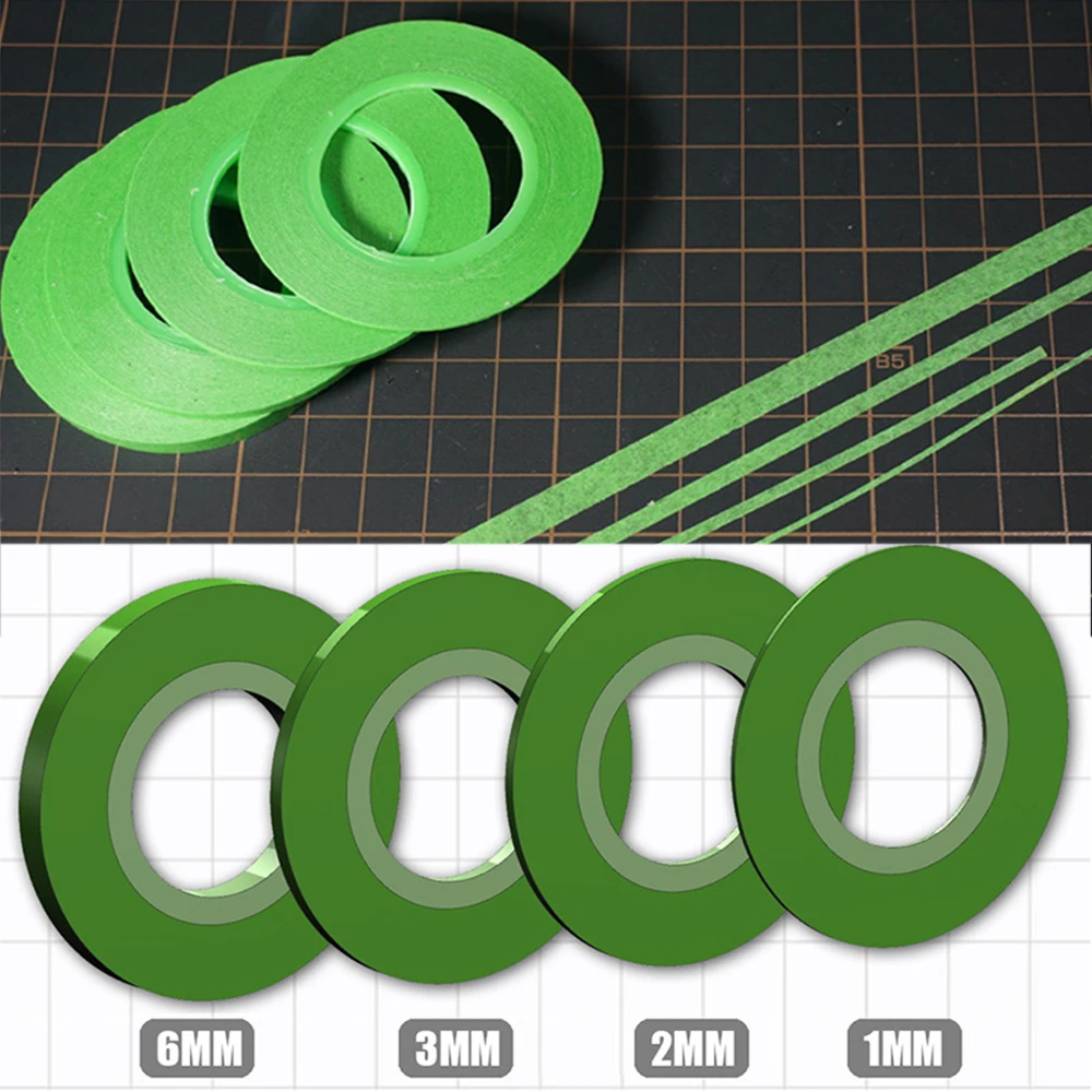 

1/4Pcs Model Masking Tape Fine Line Green Precision DIY Painting Cover Tape for Model Hobby Tool Set Width 1/2/3/6mm Model Kit