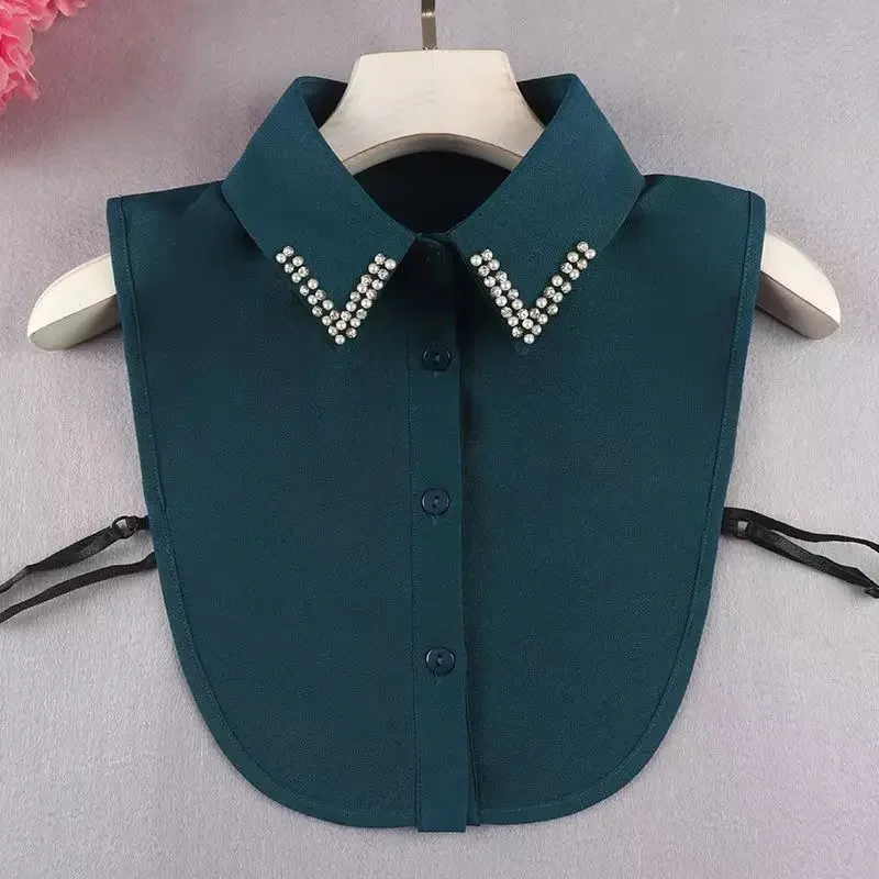 Kerah palsu warna-warni 42 gaya, untuk kemeja, kerah dapat dilepas, blus kerah Solid, Atasan Pria wanita, pakaian atasan anak perempuan putih