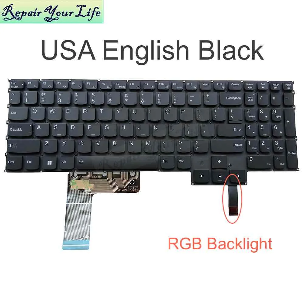 US French Belgian Backlit Keyboard for Lenovo Gaming R9000P 15IAX9 2023 Y9000X 2022 83D6, Legion Pro 5 16IRX8 5-16IRH8 5-16APH8