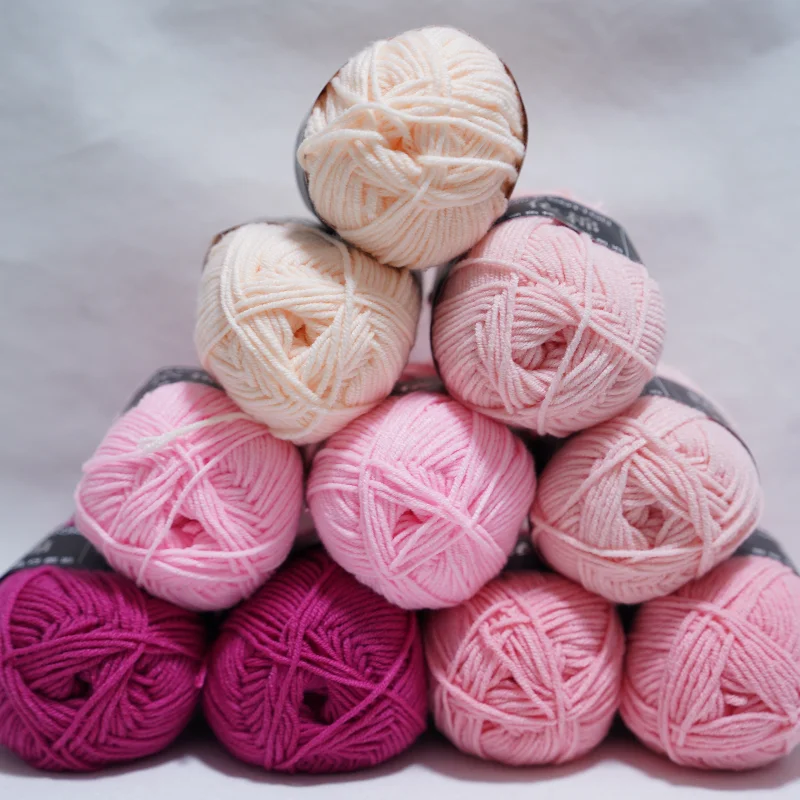 10 PCS Milk Cotton Yarn Multiple Colors 4‑Ply Soft Crochet Knitting Yarn With Tools For Scarves Blankets DIY Handmade Crafts