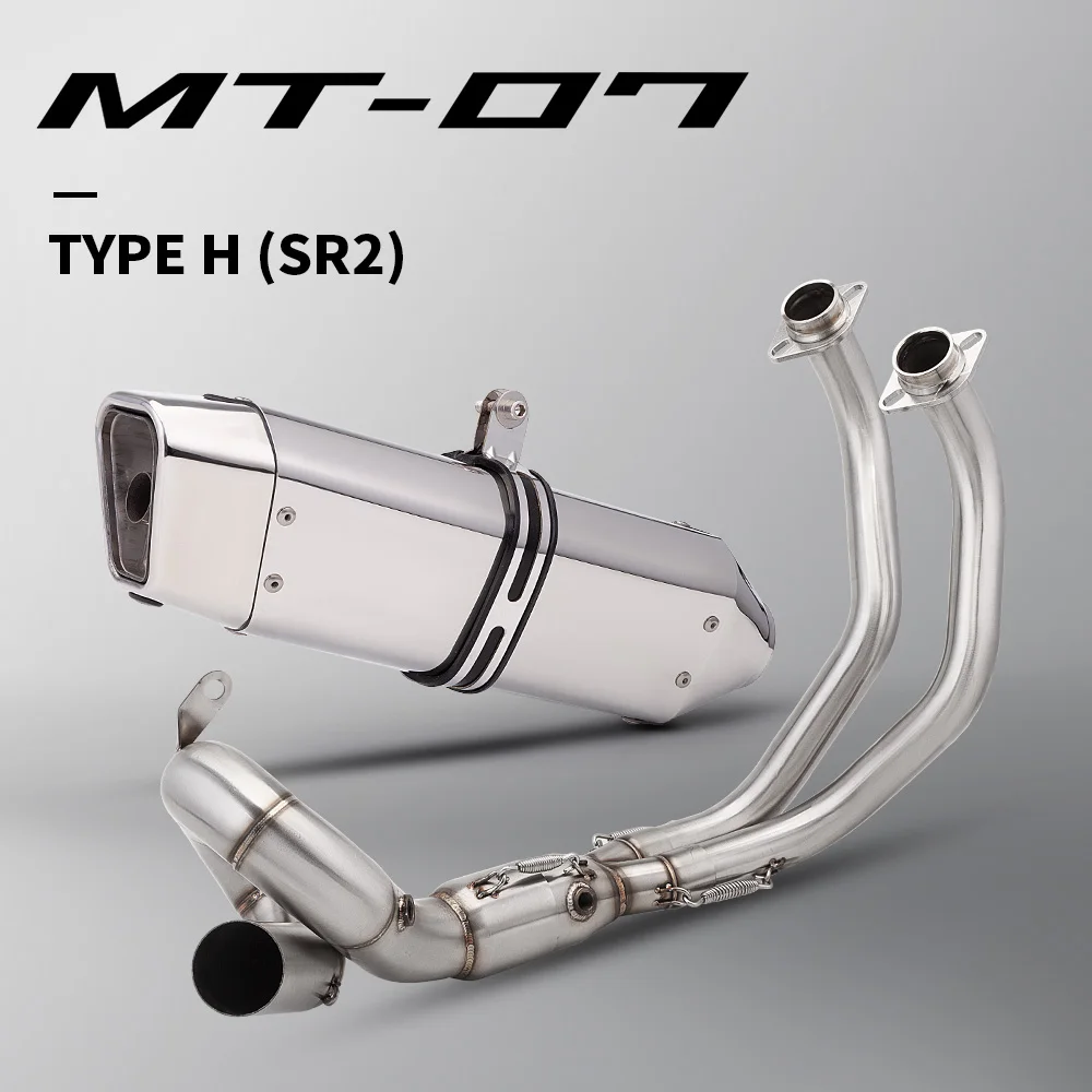 Complete uitlaatsysteem voor MT07 XSR700, complete pijpset 2015-2024
