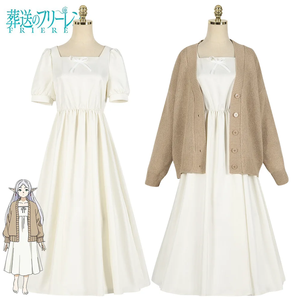 

Anime Frieren Beyond Journey's End Frieren Cosplay Costume Sweater Coat Dress Elf Halloween Party Women Carnival Party Suit