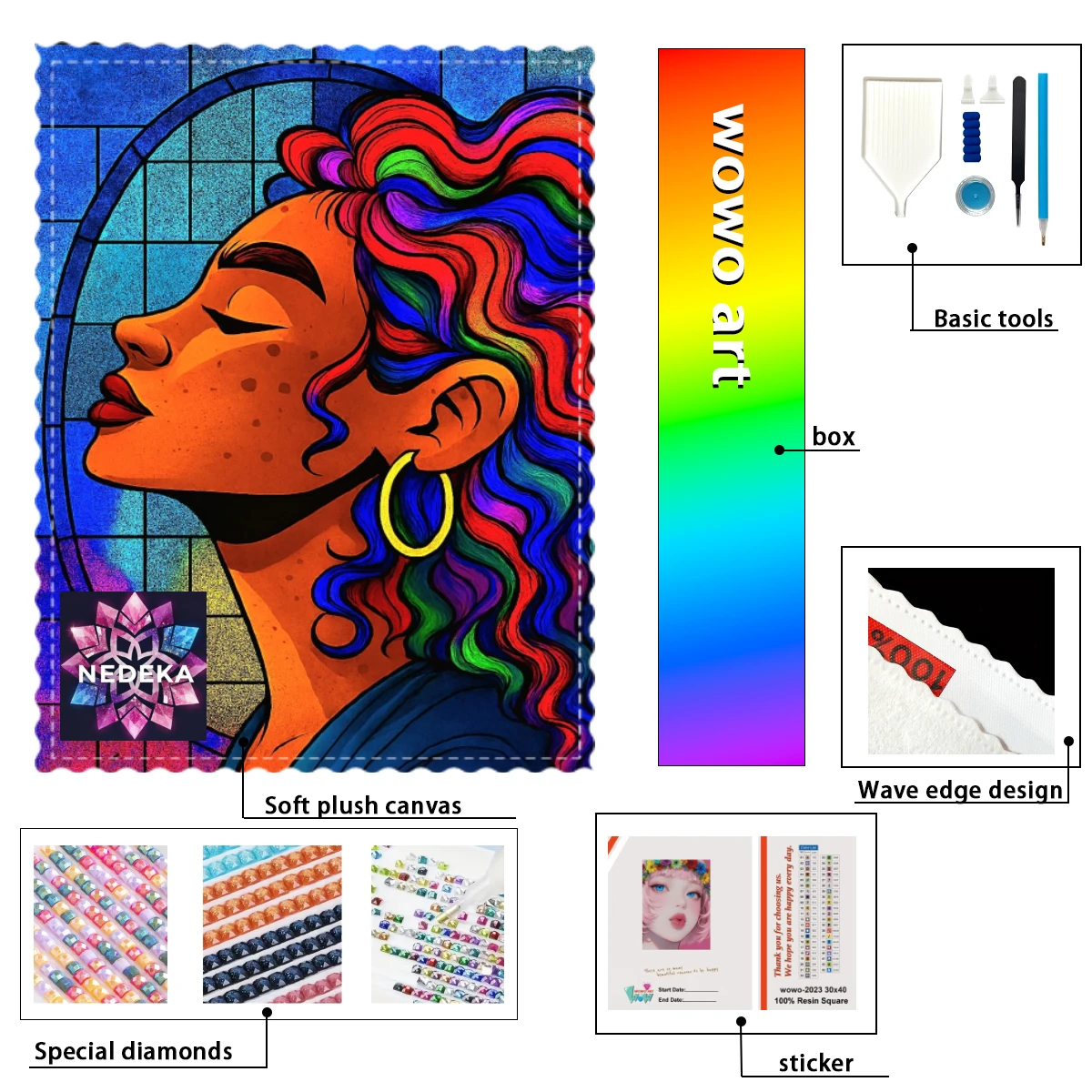 

【NEDEKA_ Diamond Art】Colorful woman Crystal AB Rhinestone FD Rhinestone Perfect Resin Diamond