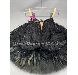 2024 New high-end Black Swan tutu professional private custom adult children competition dress women's costume