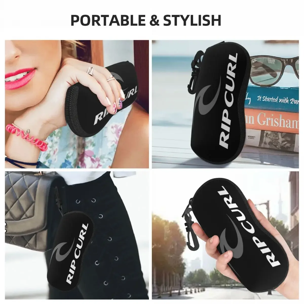 Rip Curl Logo Shell Kacamata Case Pelindung Kotak Kacamata Hitam Wanita Pria Lembut Tas Kacamata Kantong