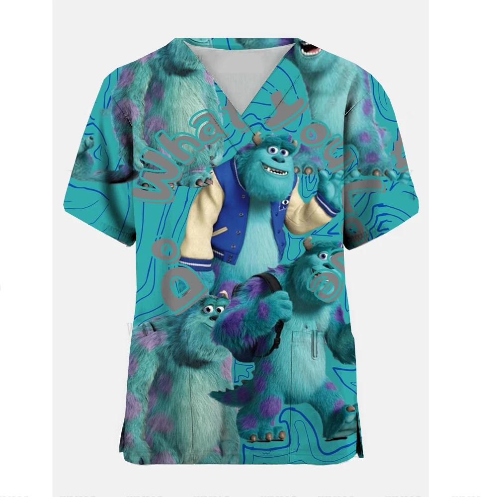 Disney Toy Story Print Dentistry pet doctor workwear Medical scrubs nursing uniform surgical top pharmacy work clothing women