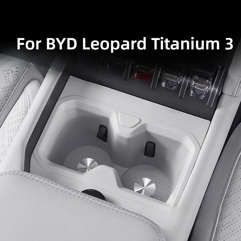For BYD Leopard Titanium 3 Specialized Car Front Center Console Cup Mat Cover Silicone Rear Row Pad Auto Modified