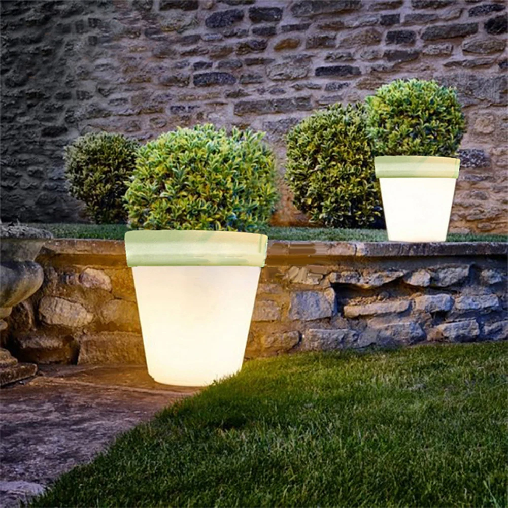 Solar Flowerpot Light, Night Automatic Lighting Lawn Light, PP Plastic Outdoor Courtyard Light, 4LED Modern Pots For Plants