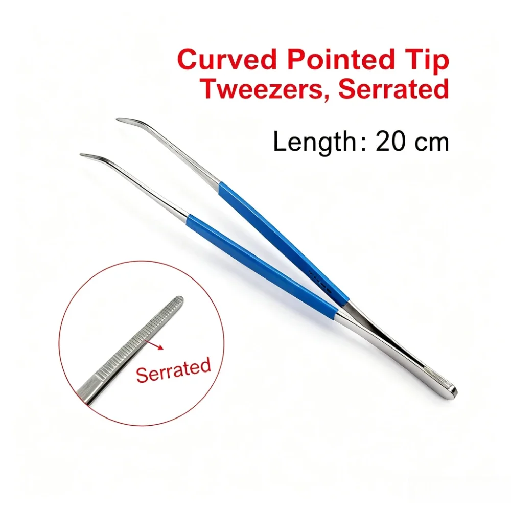 Lampworking Tools 304# Stainless Steel Bent Tip Round Tip Pointed Tip Tweezers for Glass Blowing