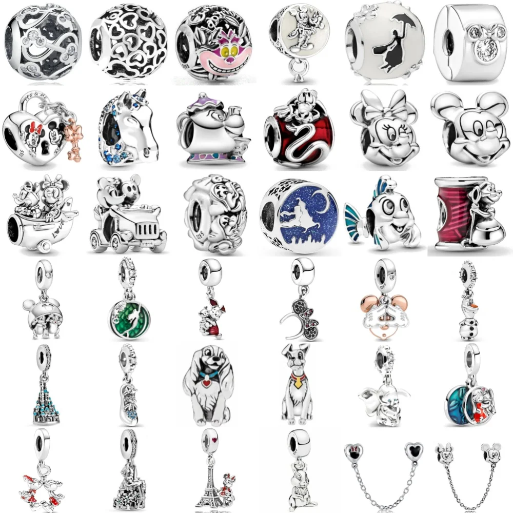 Original European Dangle Pendant Diy Bead Fit  925 Sterling Silver Plated European Charms Bracelet Jewerly Accessories