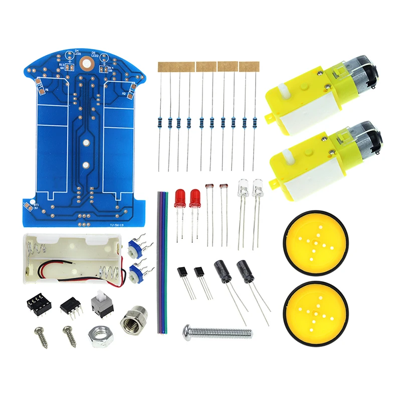 D2-1 kit diy linha de rastreamento inteligente kit carro inteligente tt motor eletrônico kit diy patrulha inteligente peças automóvel diy eletrônico