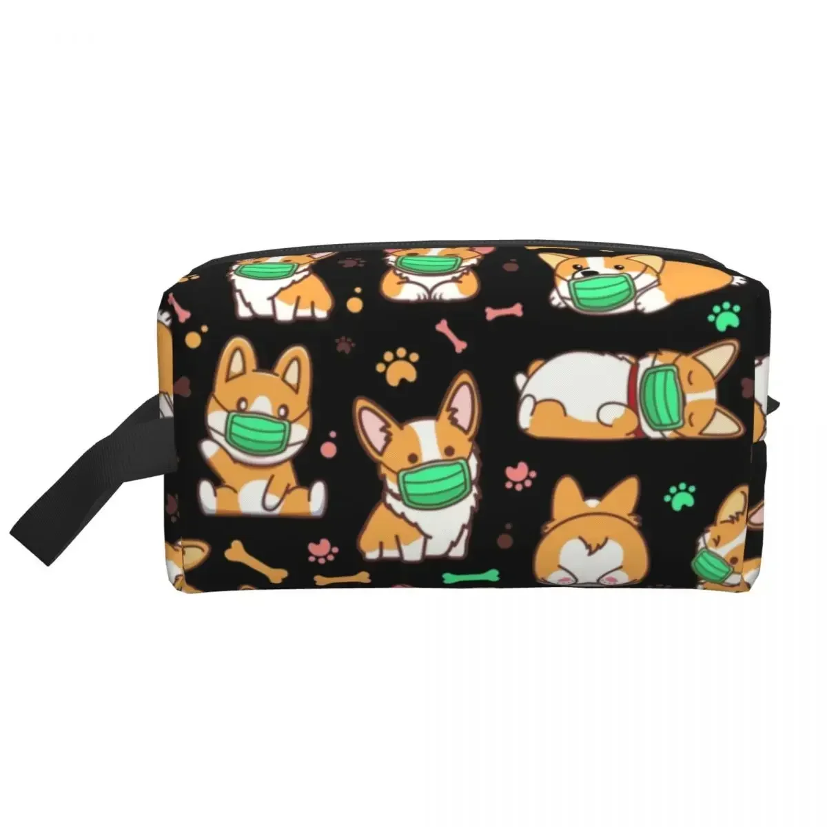 Corgi Quarantine Funny Dog Cosmetic Bag Women Kawaii Large Capacity Makeup Case Beauty Storage Toiletry Bags