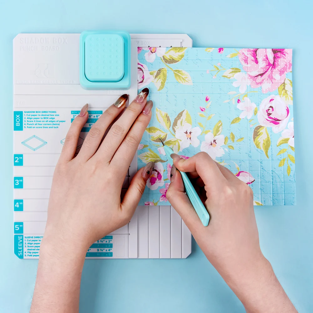 

Shadow Box Punch Board for DIY Making Shadow Boxes and Sleeves For Crafting 3D Cards Jewelry Displays Scrapbook Gift Box