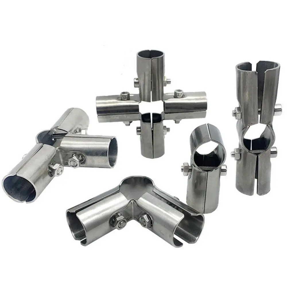 1Pc Round Fixed Clamp Furniture Hardware Rod Support Tube Connector Pipe Joint Clothes Display Rack
