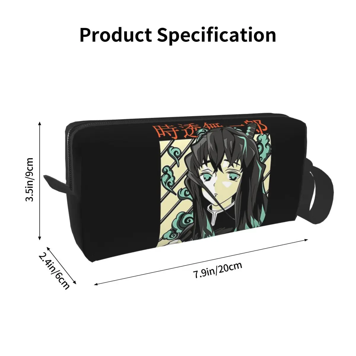 Kimetsu No Yaiba Muichiro Tokito Makeup Bag Cosmetic Organizer Storage Cosmetic Bag for Women Beauty Travel Pencil Case