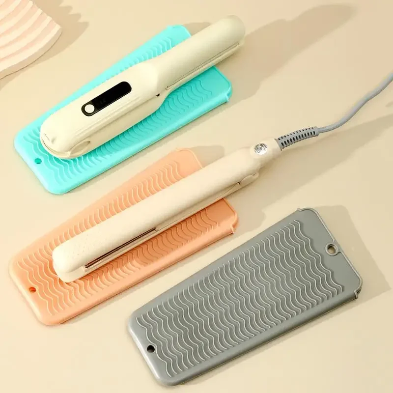 1PC Silicone Hair Curling Wand Cover Hair Straightener Storage Bag Hairdressing Curling Iron Insulation Mat Heat Resistant Pouch